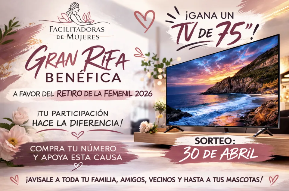 Cartel de Rifa Benéfica – Retiro Femenil 2026